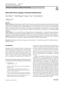 Myocardial Strain Imaging in Resistant Hypertension